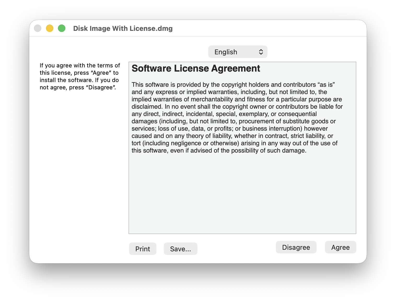 license agreement dialog
