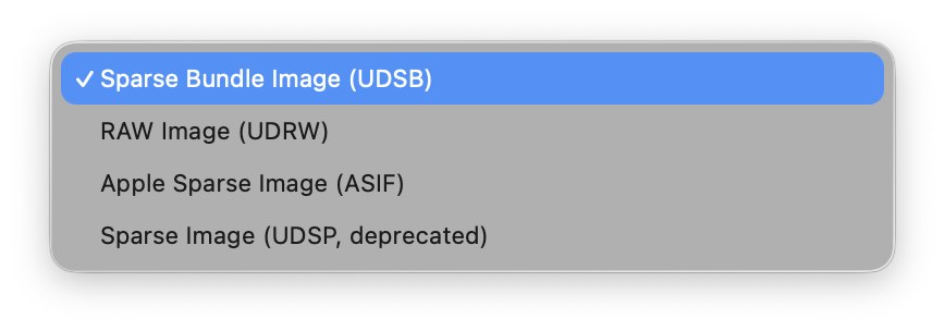 new blank disk image formats