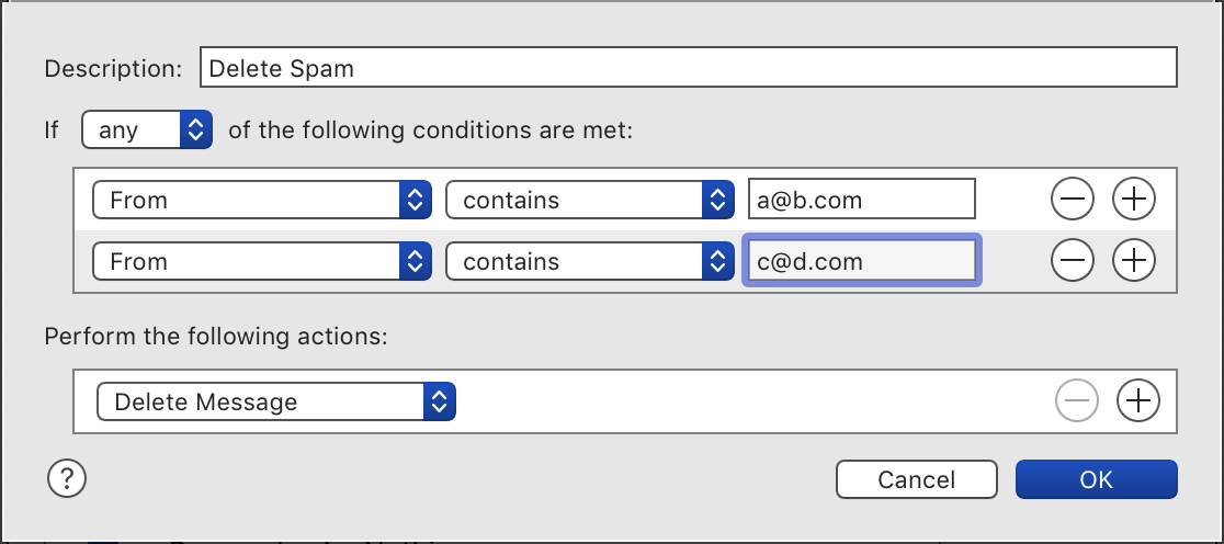apple mail delete spam