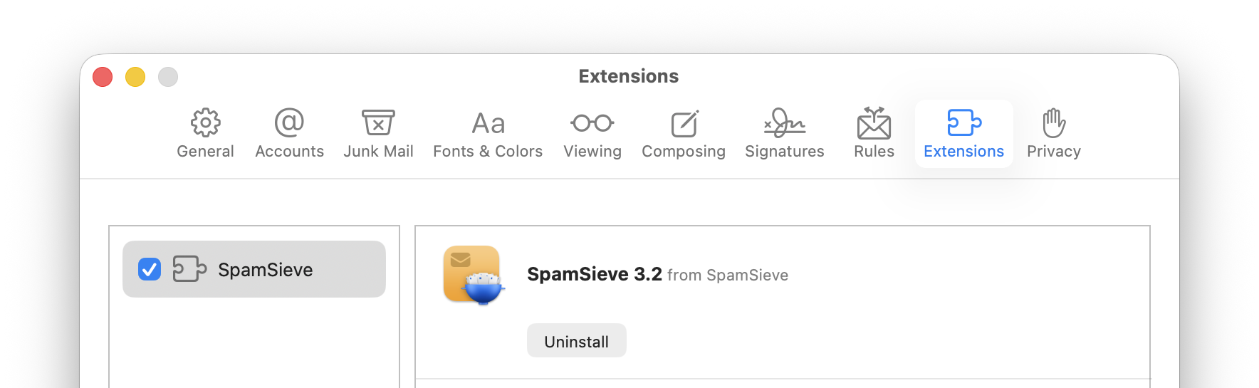 apple mail extensions
