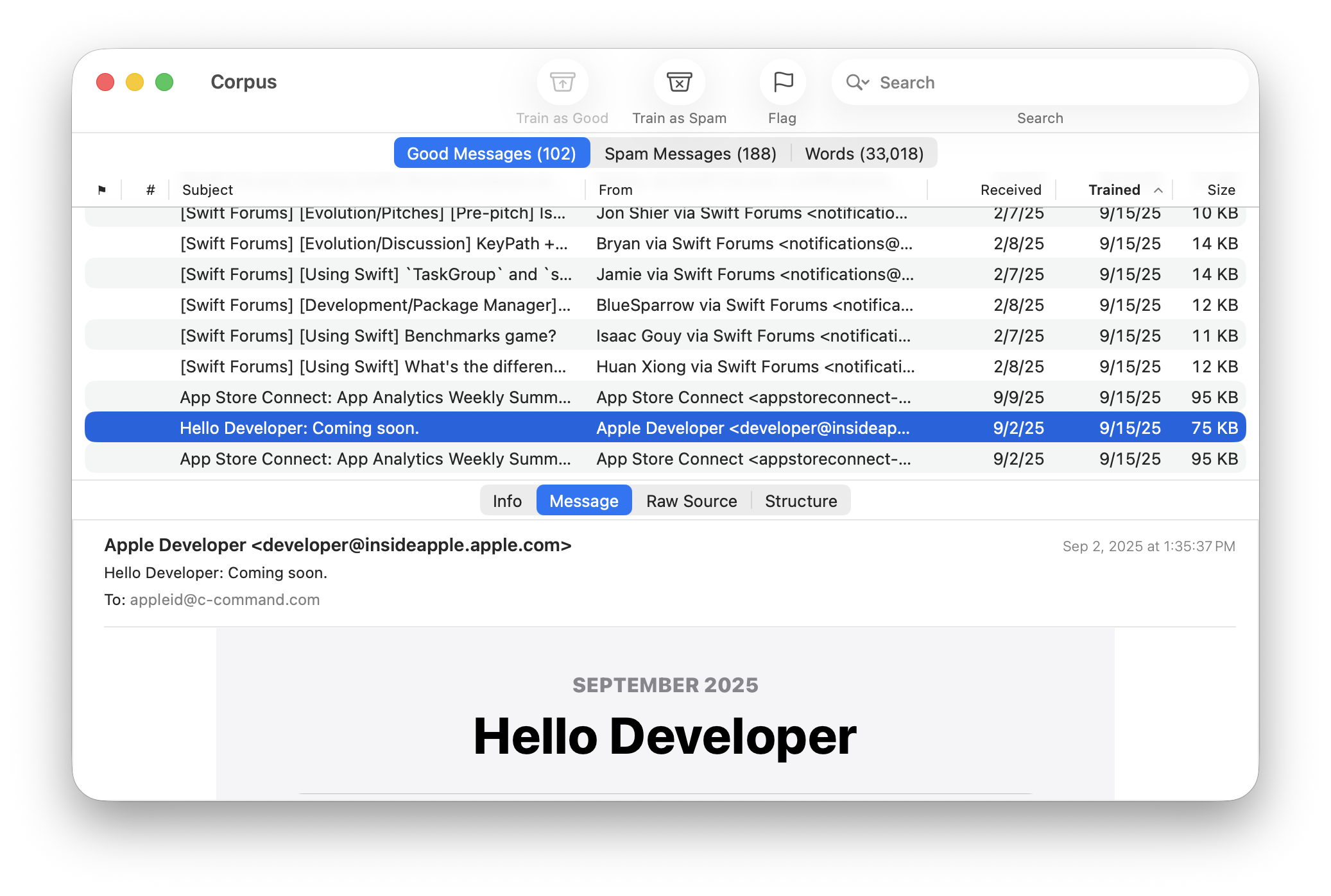 corpus good messages