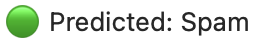 log predicted spam green