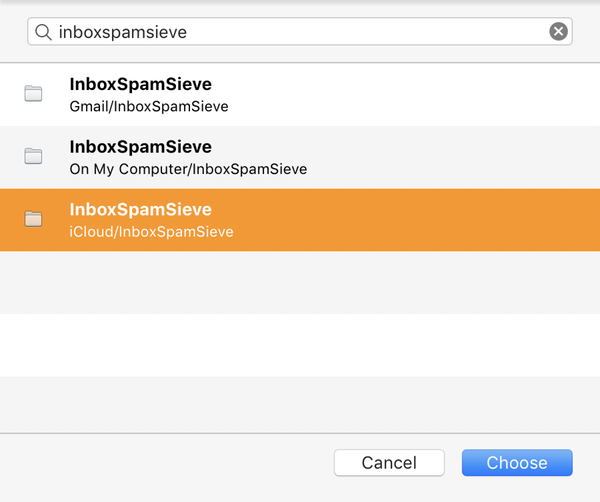 outlook 365 choose inbox spamsieve