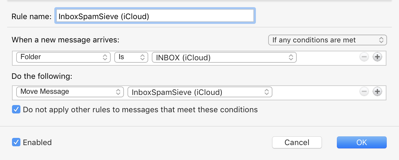 outlook 365 rule imap