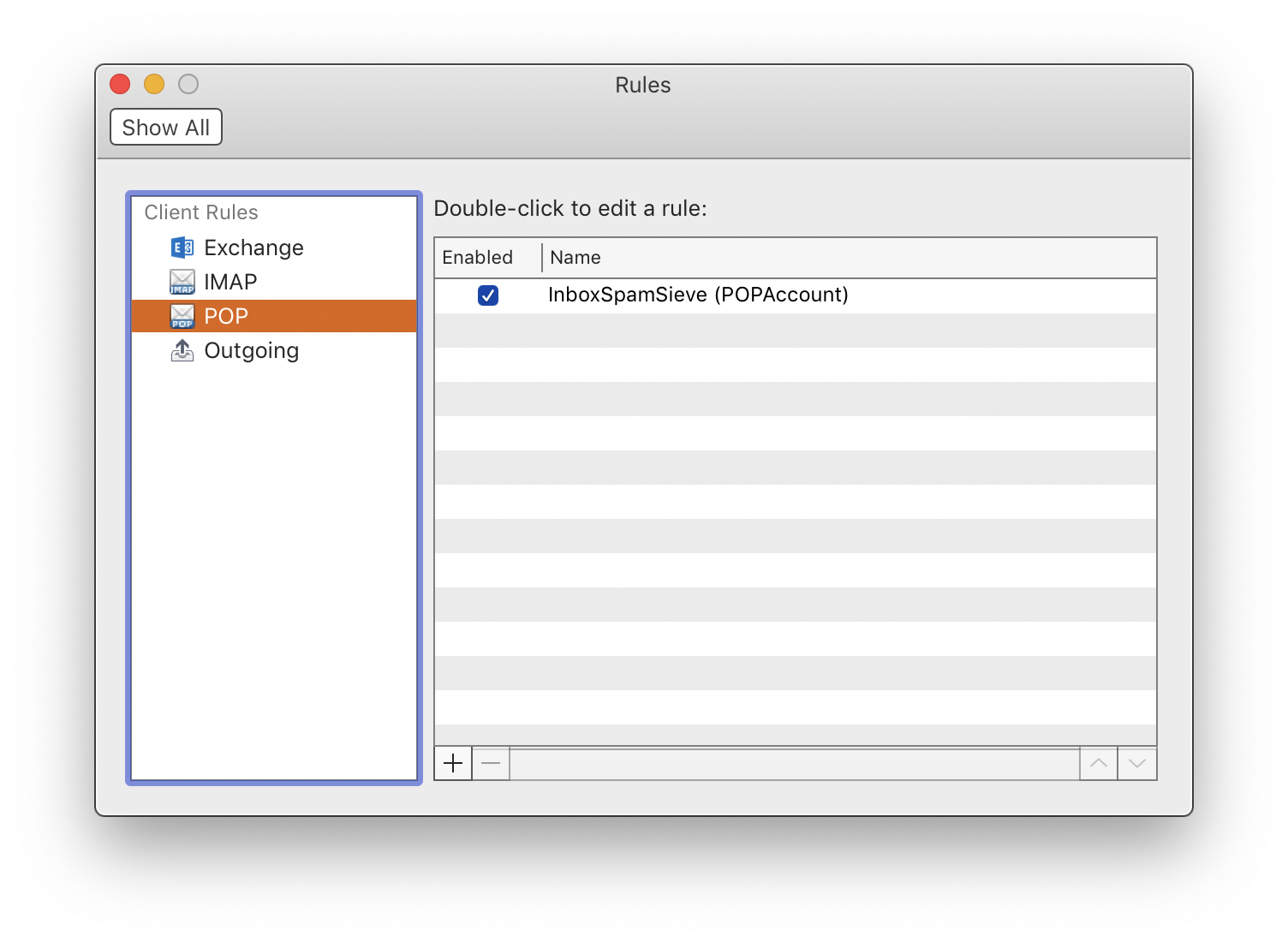 outlook 365 rules list pop