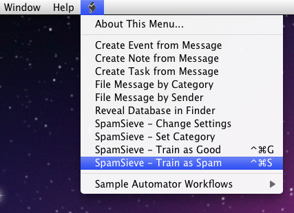 outlook sp1 scripts menu