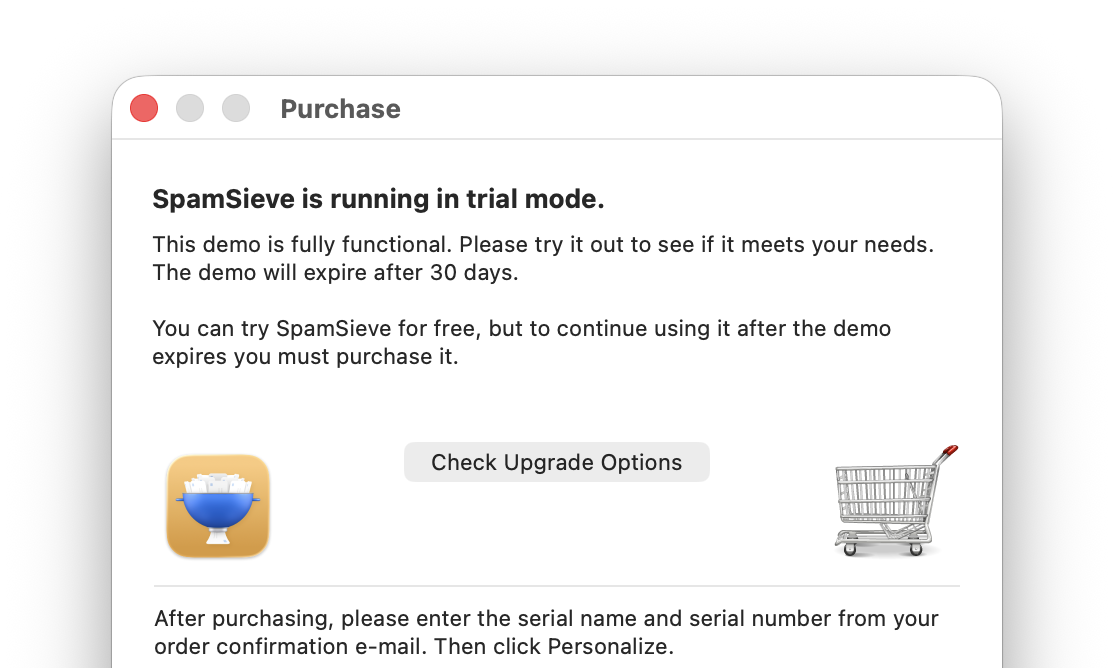 purchase check upgrade options