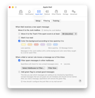 Settings: Apple Mail Filtering