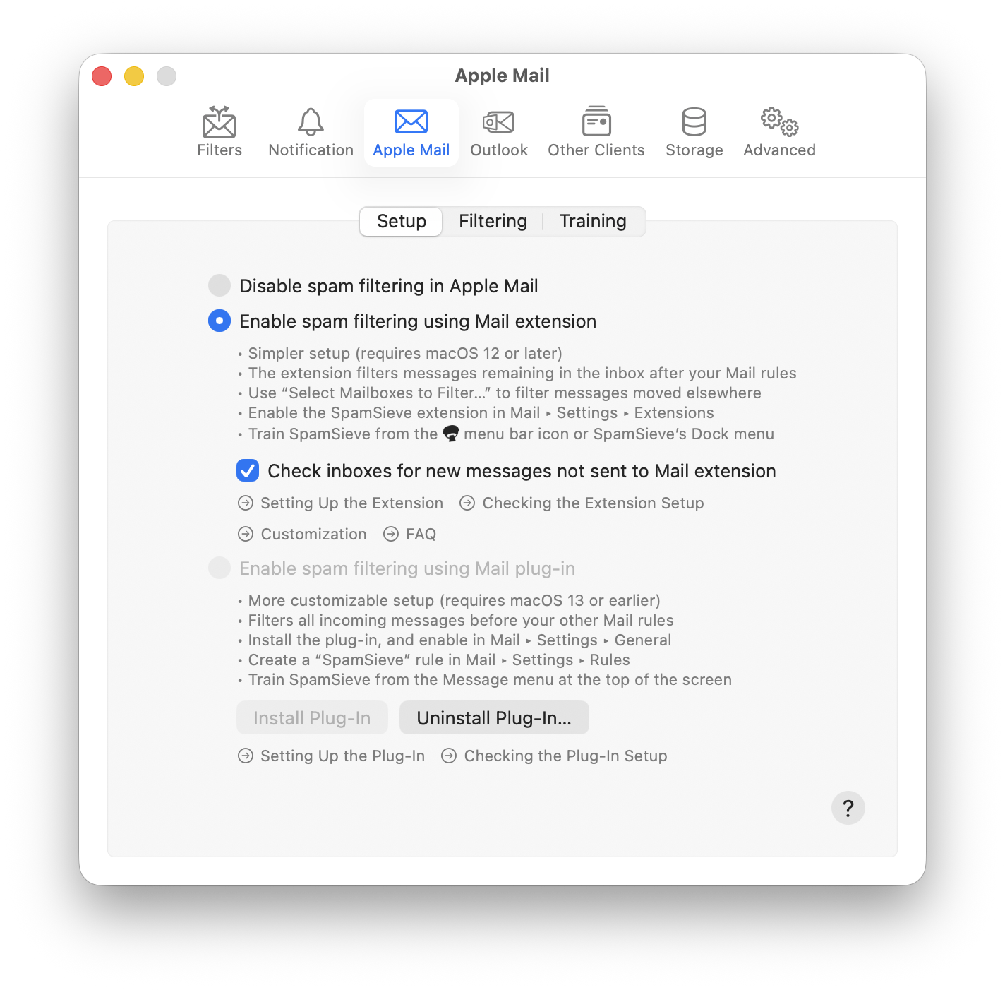 settings apple mail setup