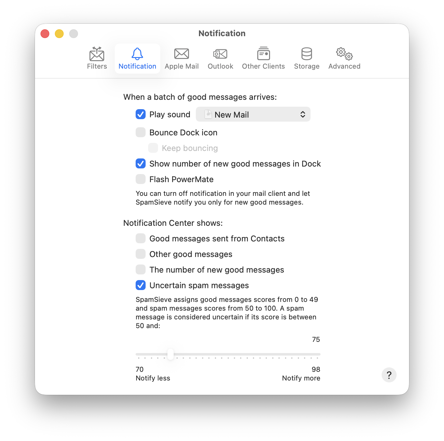 settings notification