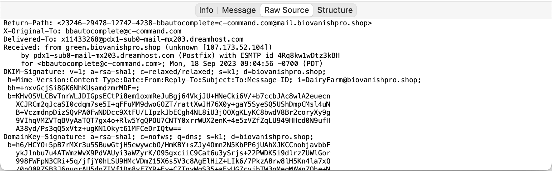 log raw source